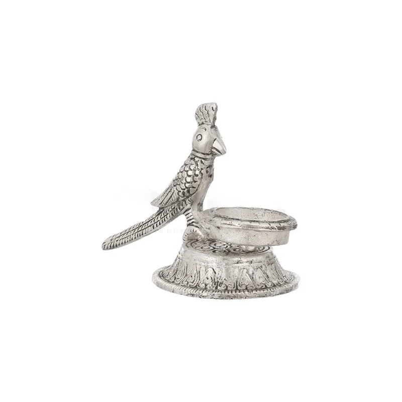 Thotha Ornate Tea Light Holder (Silver) - Set Of Two media 5