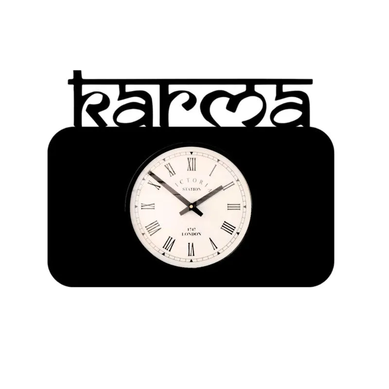 Karma Steel Analog Wall Clock - Black media 4