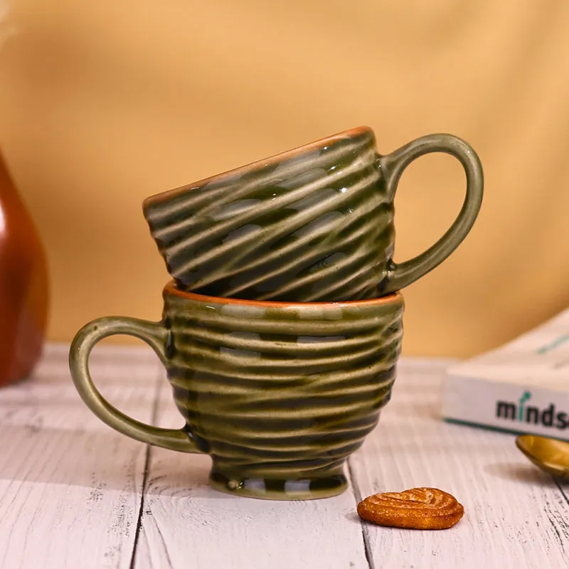 Constanza Ceramic Tea Cup (150 mL)/Green) media 3