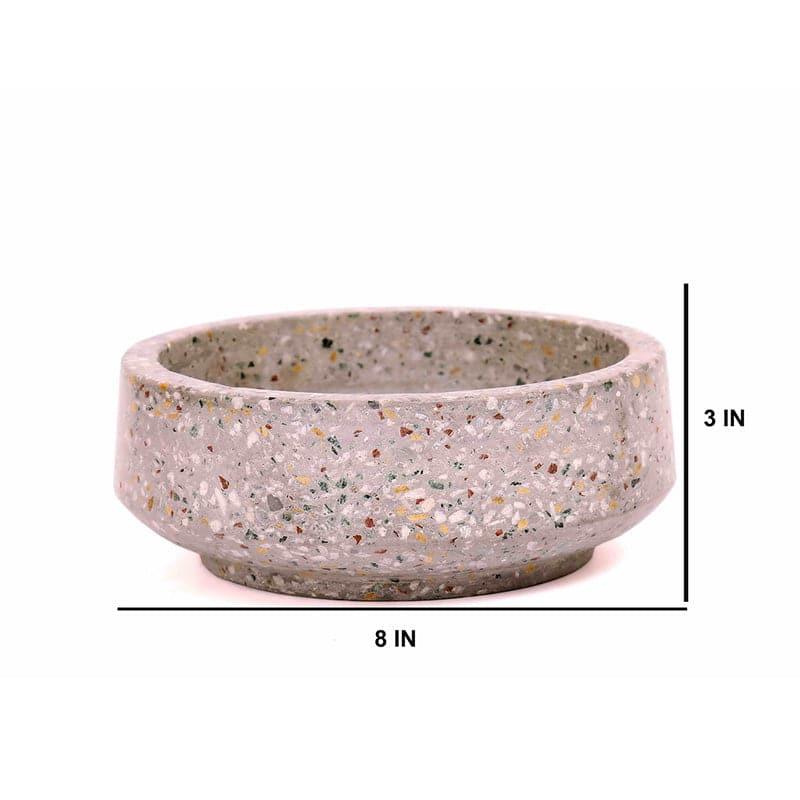 Grey Bowl Terrazzo Hand Crafted Marble Planter media 5