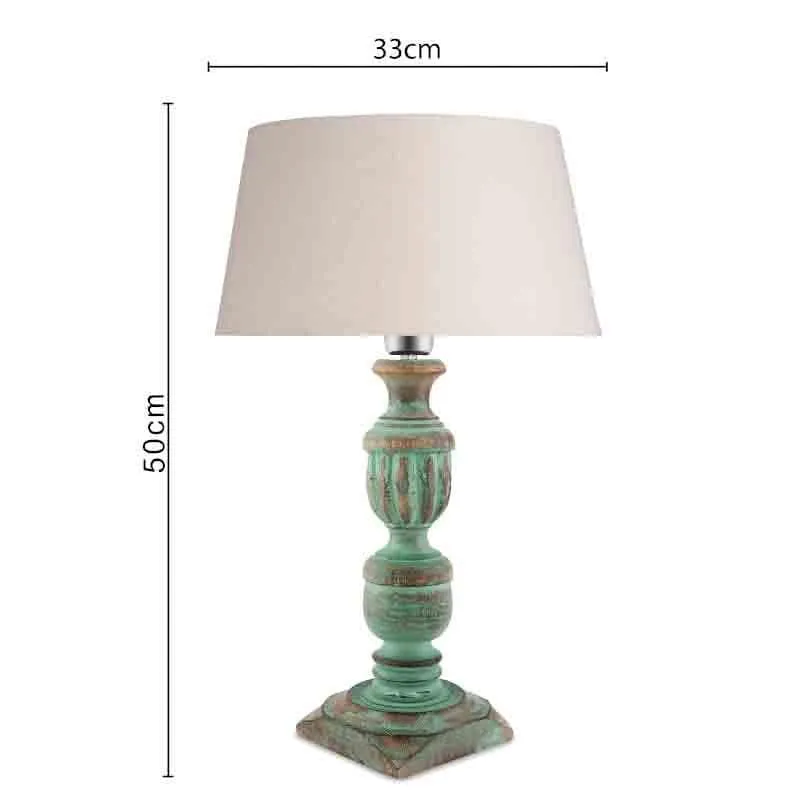 Lueur Fabric Table Lamp - Blue,Beige media 7