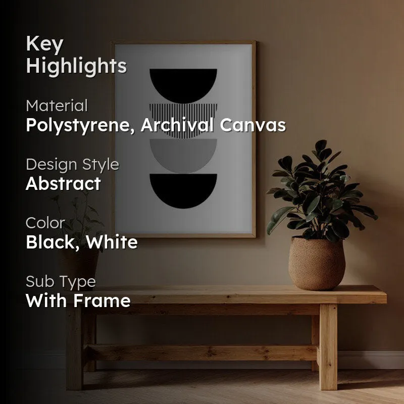 Carbon Echo Framed Canvas Archival Canvas Wall Painting - Natural Brown Frame media 2