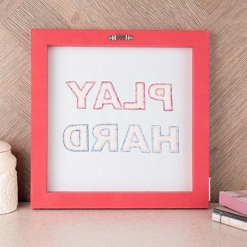 Play Hard Motivational MDF & Fabric Wall Accent media 4