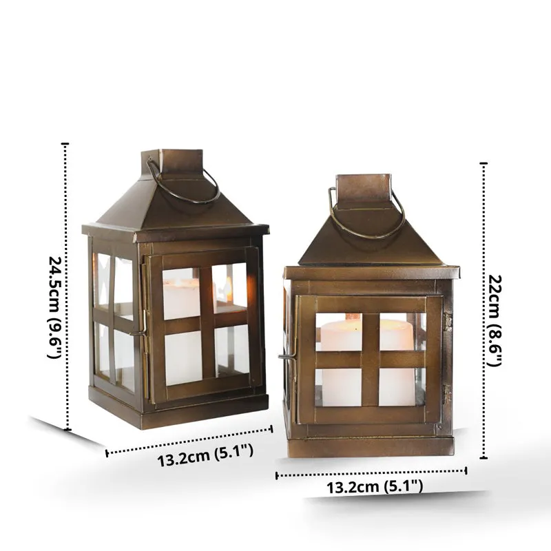 Dukio Lantern Tealight Candle Holder (Brown) - Set Of Two media 4