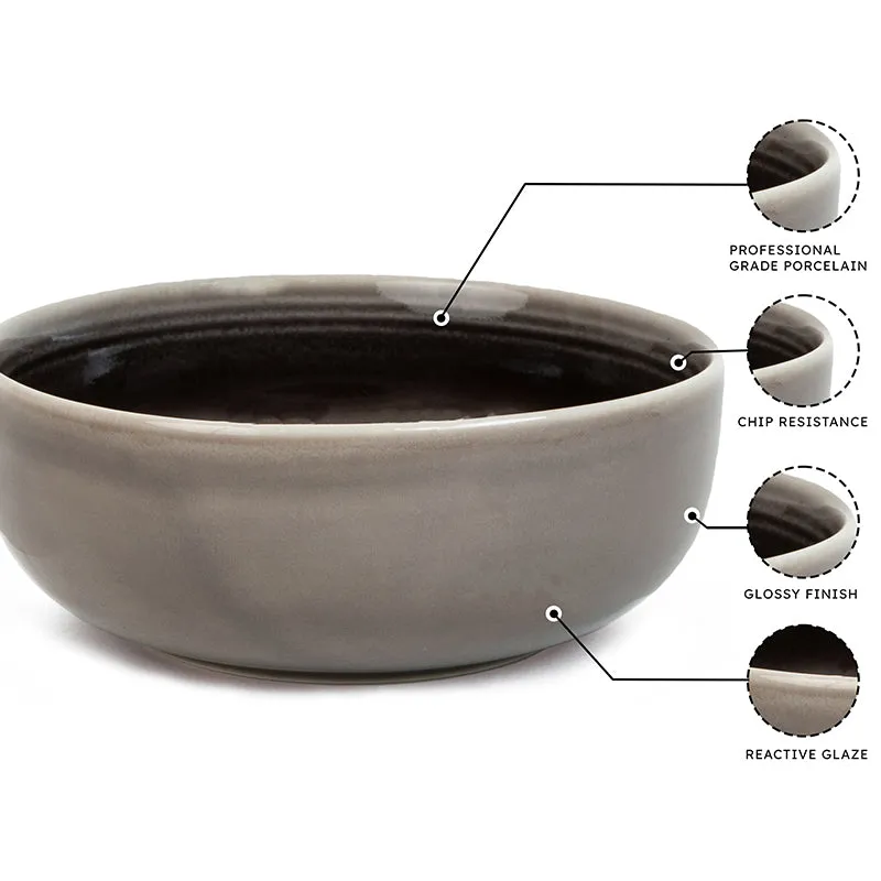 Caspian Porcelain Snack Bowl (Grey/850 mL) - Set Of Two media 5