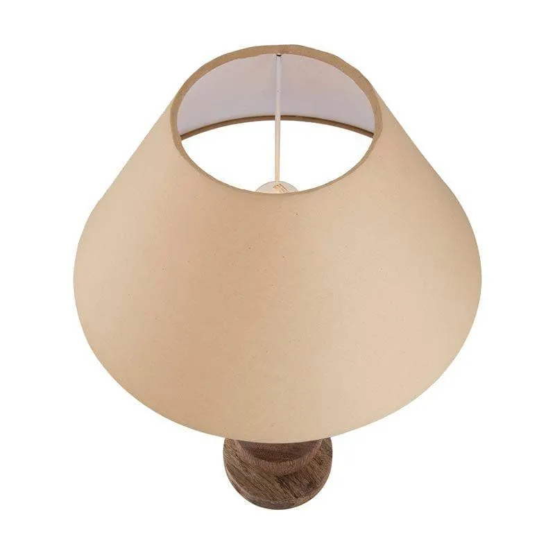 Classic Cubist Fabric Table Lamp With Conical Shade - Brown,Beige media 3