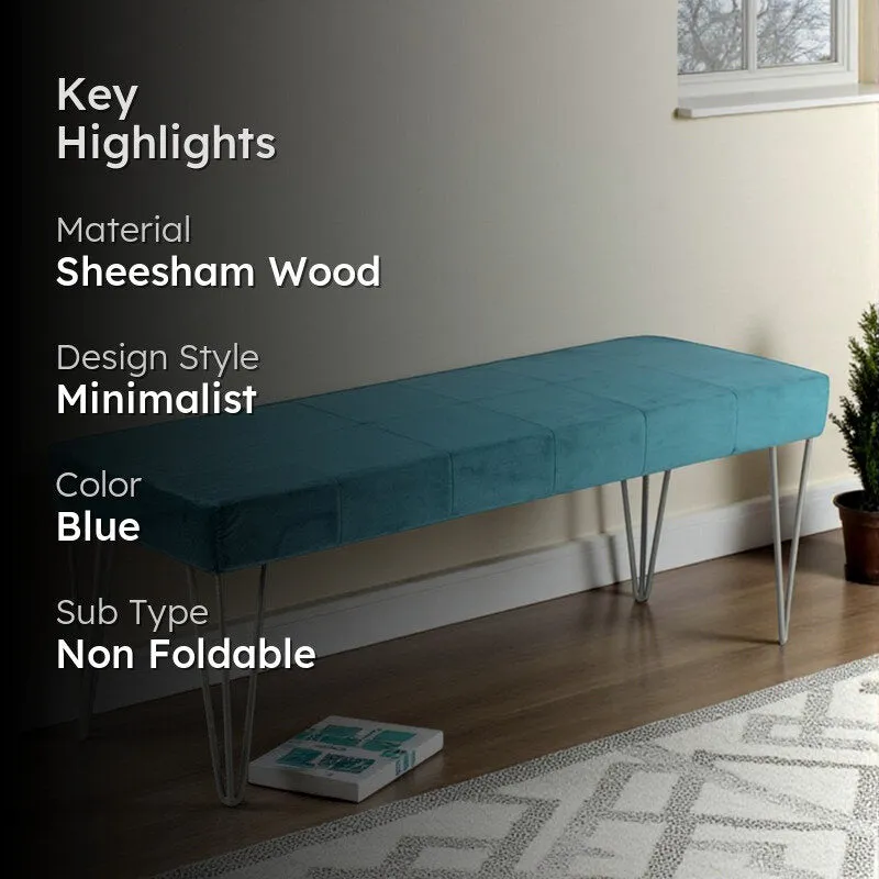 Brixon Sheesham Wooden Bench - Blue media 2