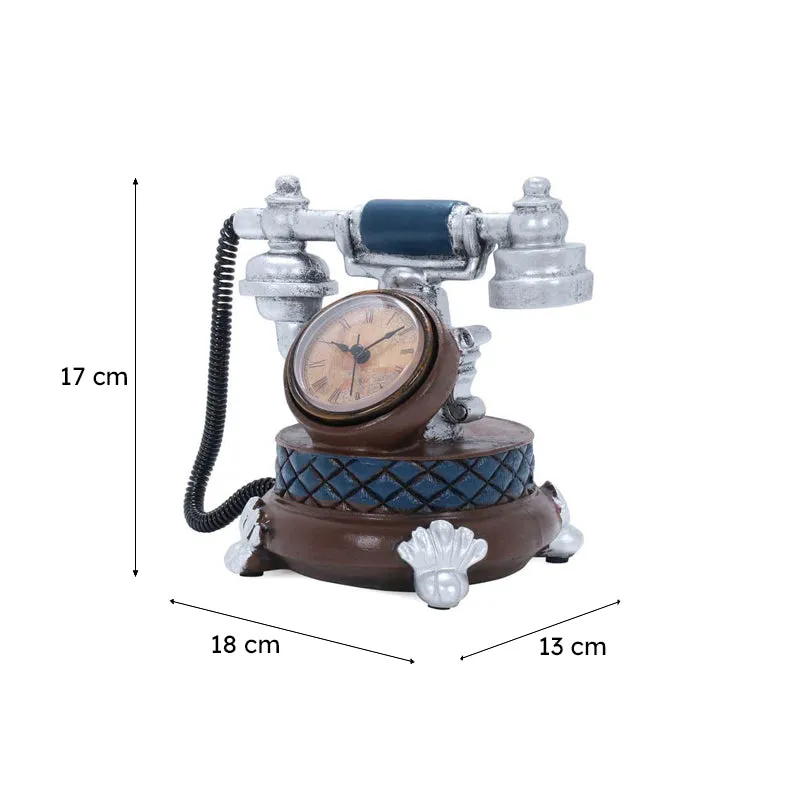 Vintage Telephone Resin Table Clock media 6