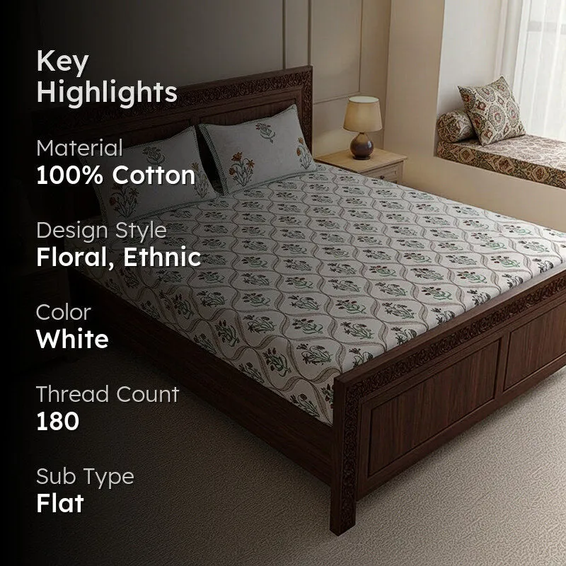 Mukta Cotton Bedsheet (Red, Blue) - 180 TC media 2