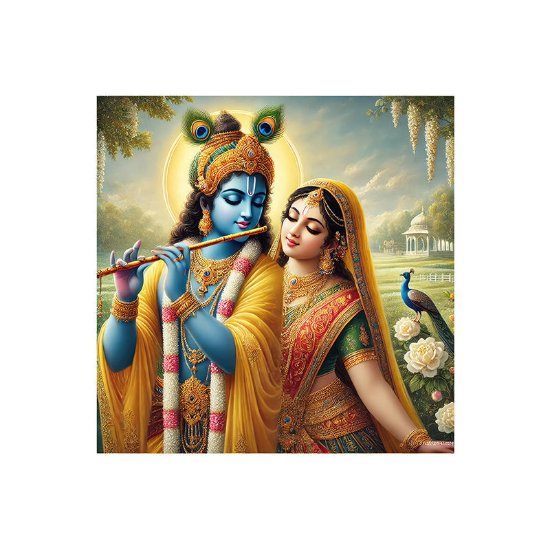 Radha Krishna Poly Canvas Wall Painting media 4