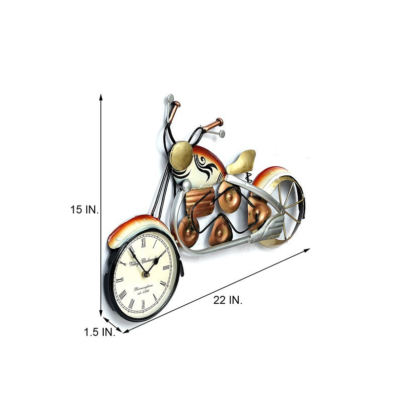Artistic Bike Dial Showpiece Accent Metal Wall Clock media 6