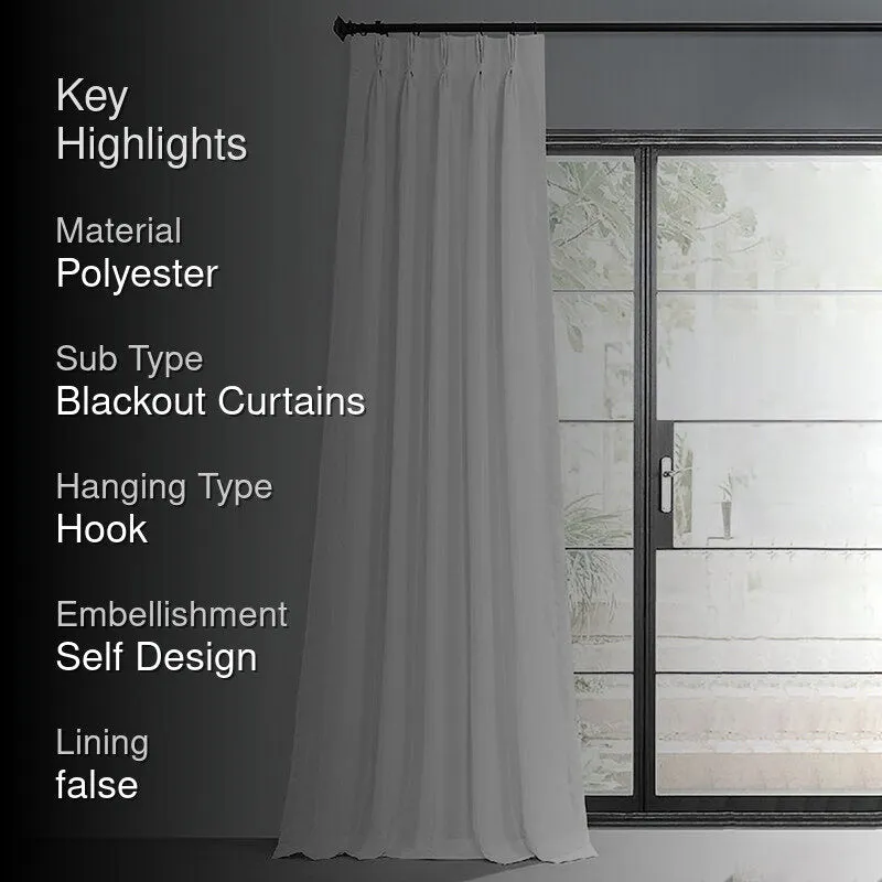 Noir Triple Pinch Pleat Blackout Curtain - White media 2