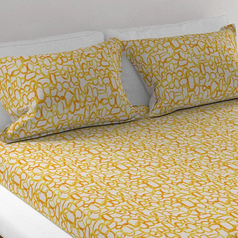 Print Percale Slub Floral Cotton Bedsheet - 150 TC media 4