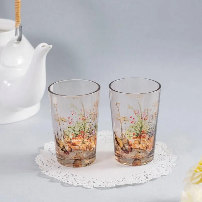 Floral Field Frosted Chai Glass - Set Of Two media 3