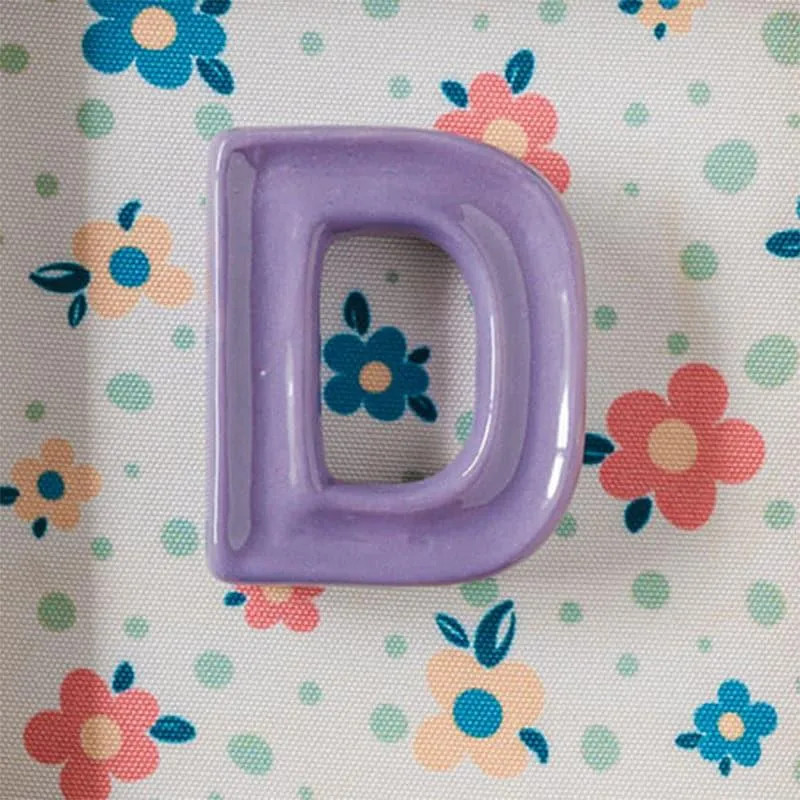 (D) Mini Mottled Mono Ceramic & Wooden Wall Accent - Purple media 4