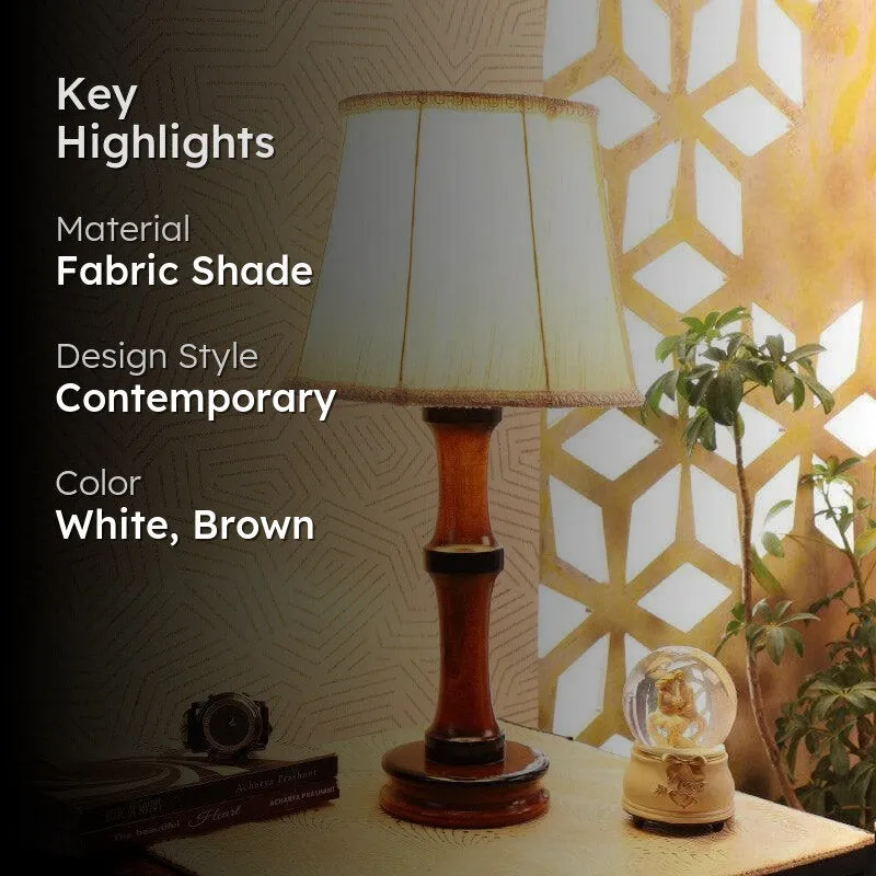 Roda Troton Fabric Table Lamp - White,Brown media 2