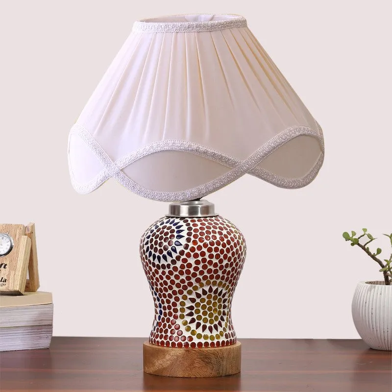 Wavelle Arc Pleated Wooden Table Lamp - Multicolor media 4
