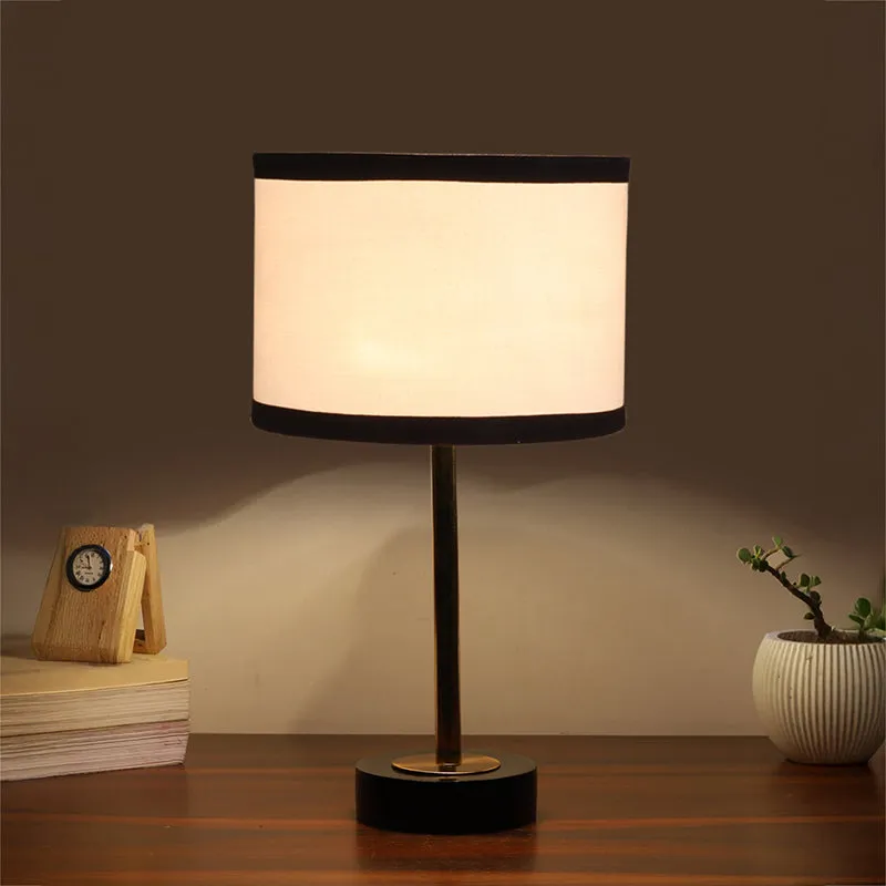 Cotin I Stripe Rodin Wooden Table Lamp - White,Gold,Black media 1
