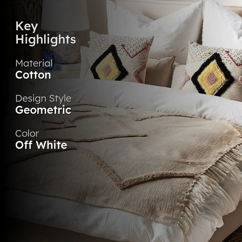 Woven Roots Cotton Throw - Off White media 2