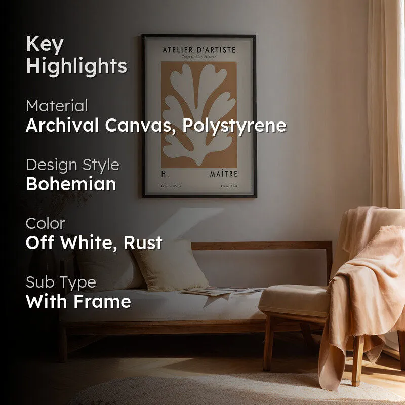 Earthy Elegance Canvas Wall Painting With Black Frame media 2