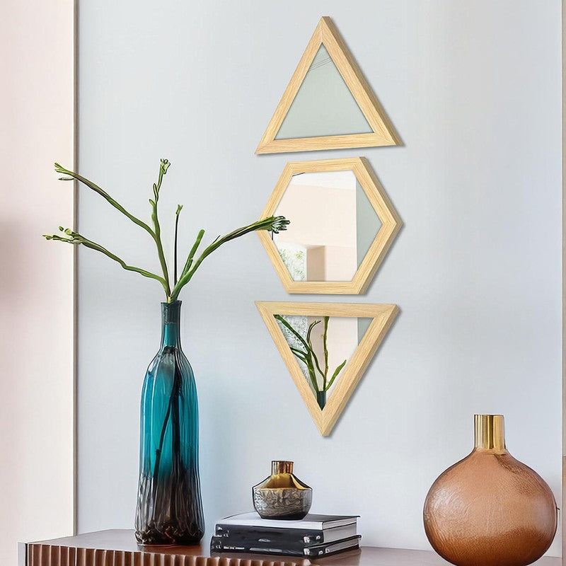 Facet Glow Wall Mirror (Beige)- Set of Three media 5