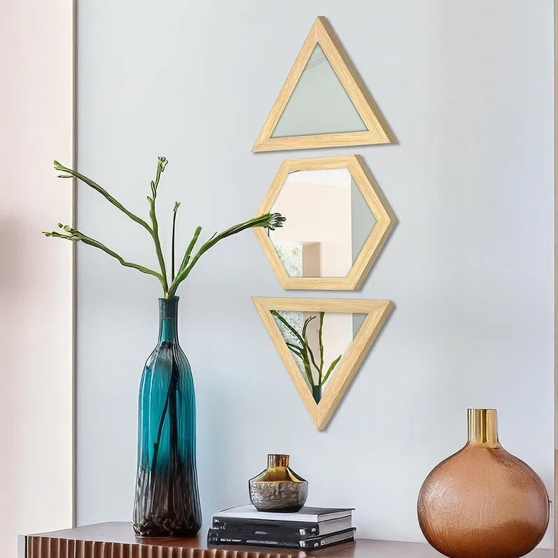 Facet Glow Wall Mirror (Beige)- Set of Three media 5