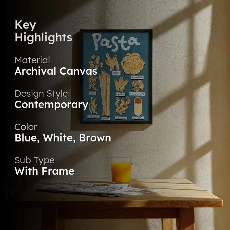 Sades Of Pasta Archival Canvas Wall Art - Black media 2