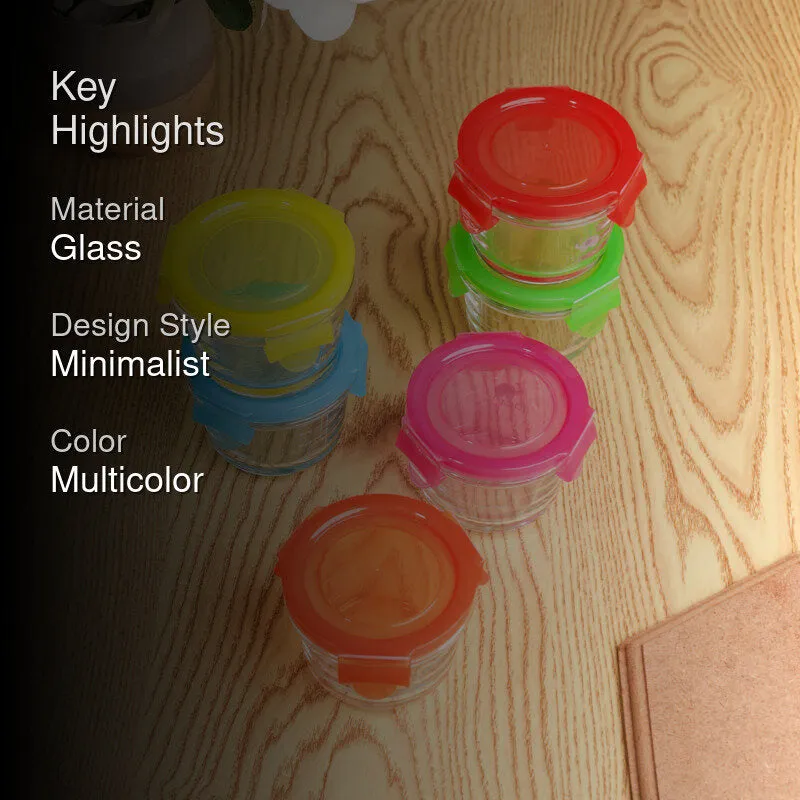 Zyra Glass Storage Container(120 mL Each) - Set Of Six media 2