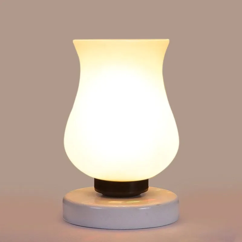 Milkyway Glass Table Lamp With Wooden Base - White media 6