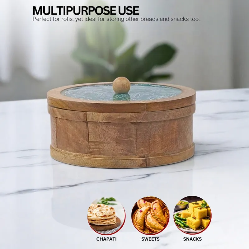 Rasva I Wood Roti Box - Teal media 4