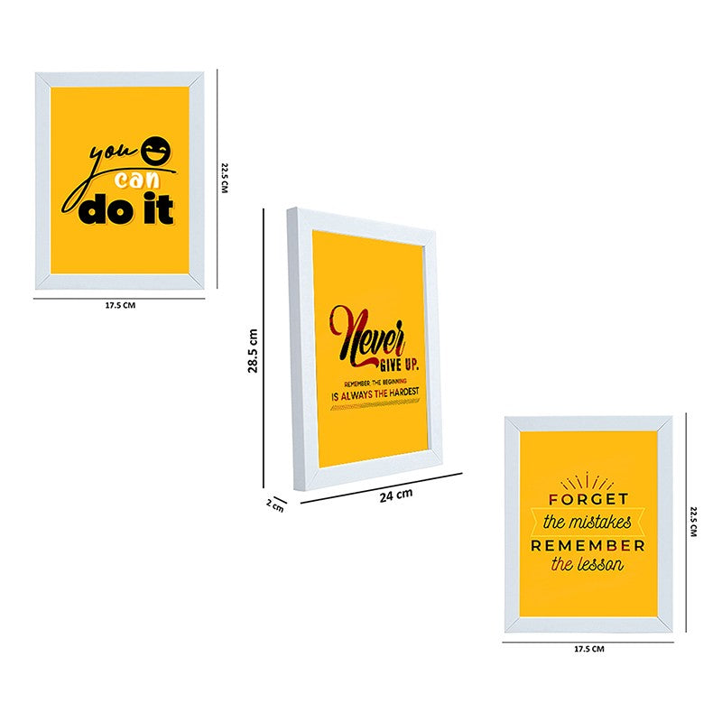 Never Give Up Yellow Wall Art - Set Of Three media 6