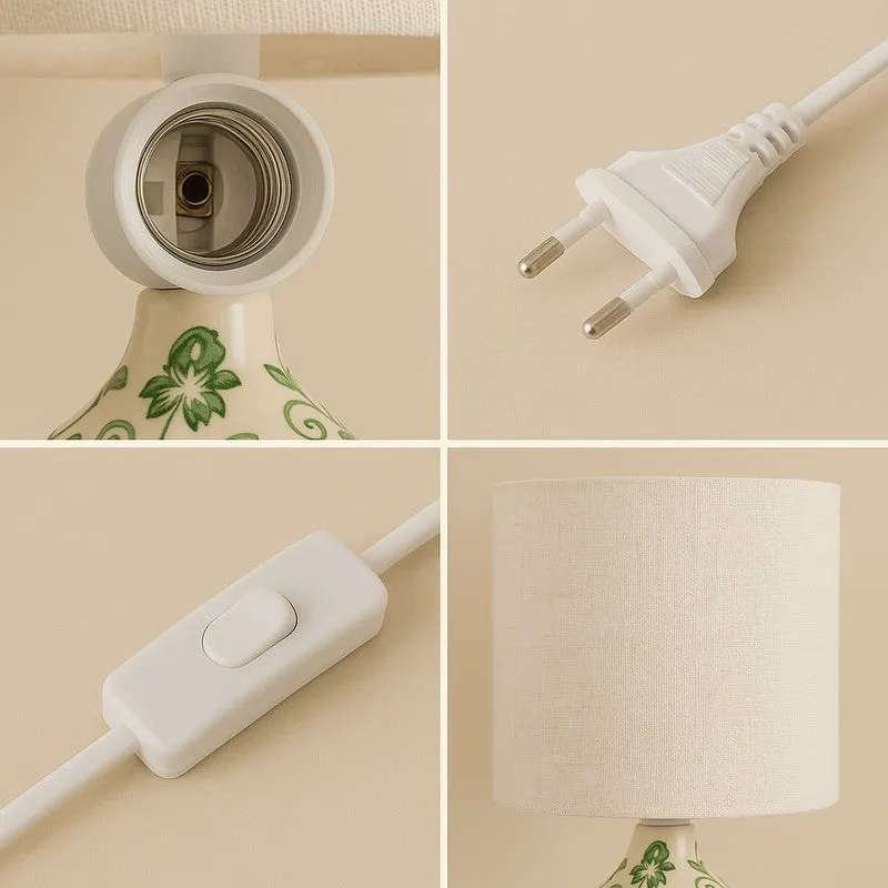 Corvella Ceramic Table Lamp - White,Green media 5
