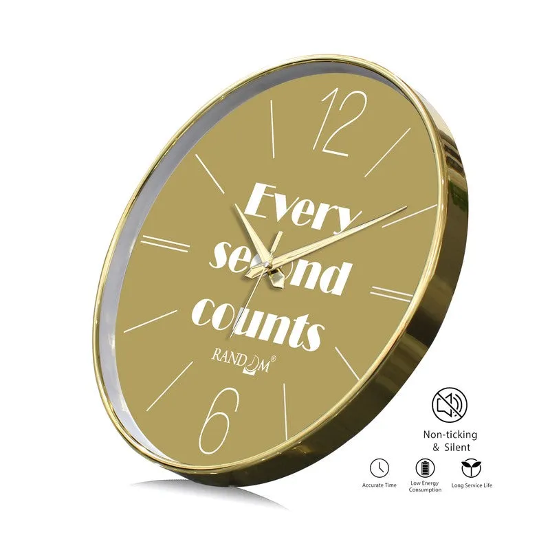 Every Second Counts Round Analog Wall Clock - Olive Green media 7