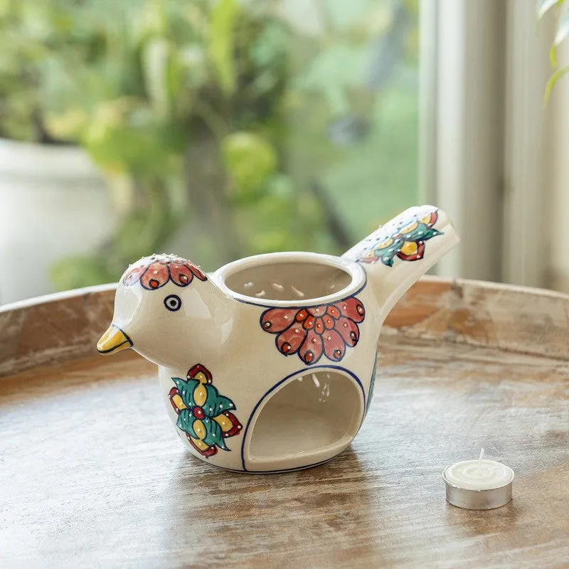 Chirpy Birdy Handpainted Tealight Holder media 3