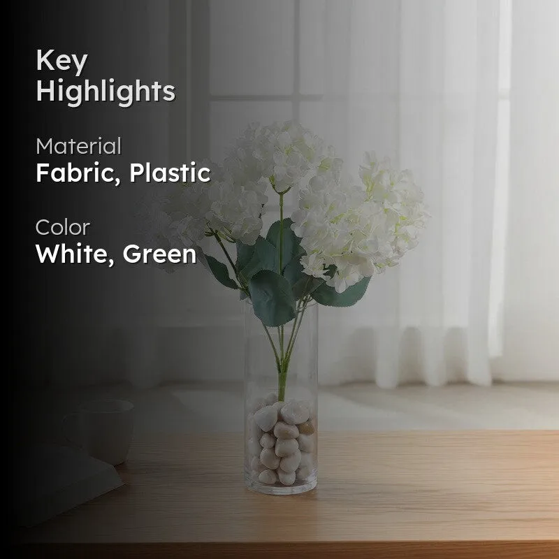Blushira Hydrangea Artificial Flower - White media 2