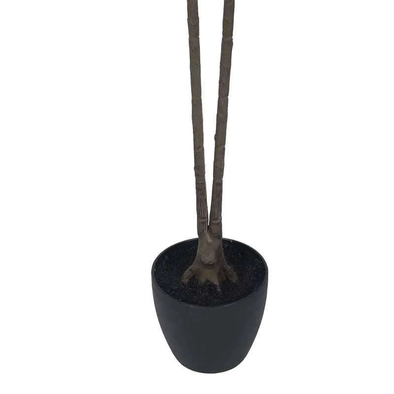 Faux Lush Rubber Plant With Black Plastic Pot - 4.3 Feet media 5