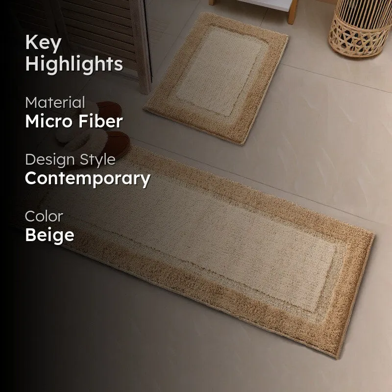 Tranquil Touch Microfiber Bath Mats (Beige) - Set of Two media 2