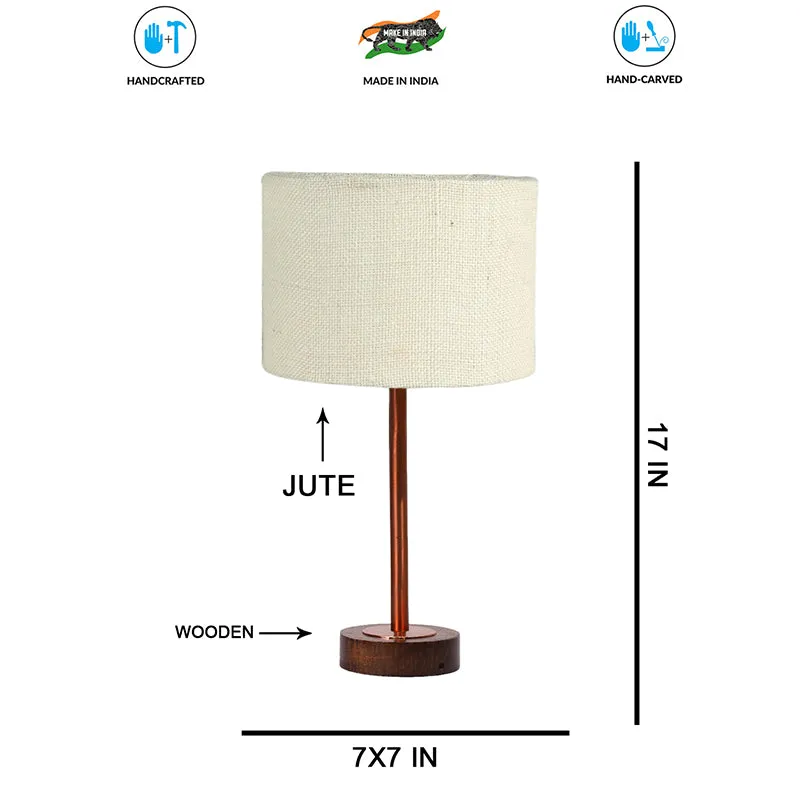 Sienna I Rodin Wooden Table Lamp - White,Copper,Brown media 7