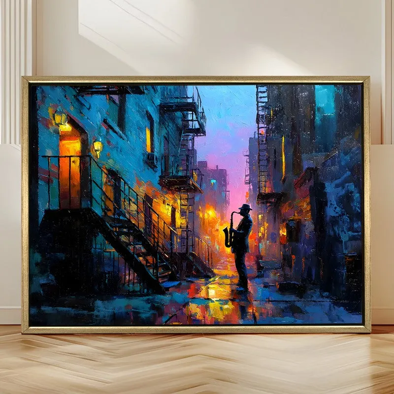 Neon Alley Canvas Wall Painting With Frame media 4