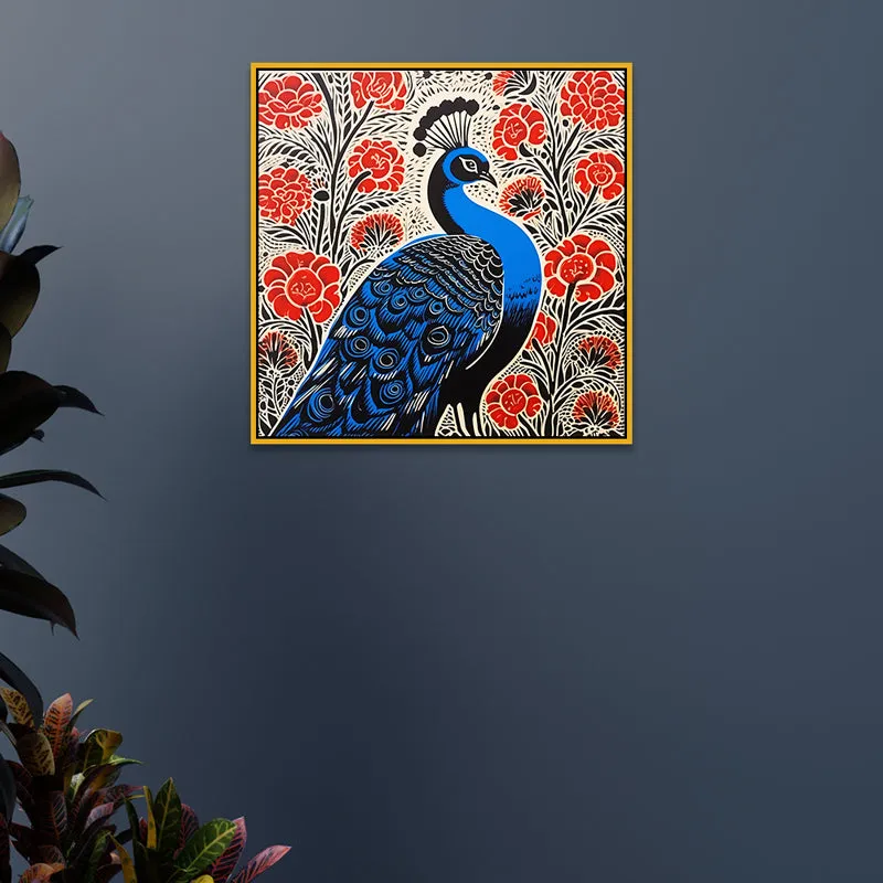 Pop Of Mayura Canvas Wall Art With Frame media 5