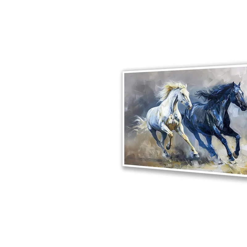 Equine Duality Wall Art with White Frame media 4
