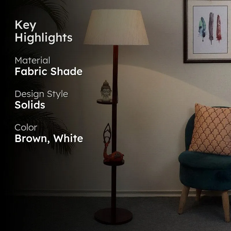 Lark Grace Floor Lamp With Shelf - White media 2