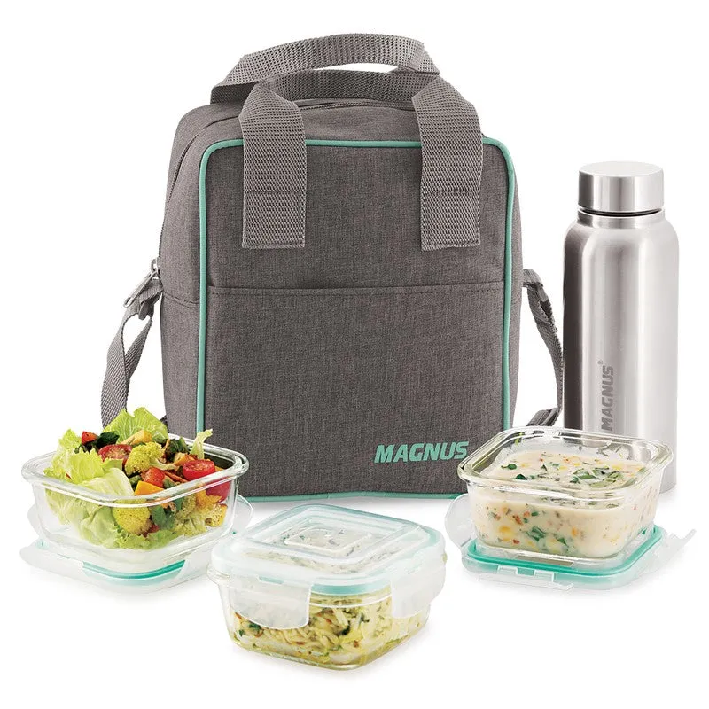 Fynox Lunch Box with Bottle & Lunch Bag - Five Piece Set media 3