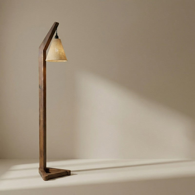ClassicAura Wooden Floor Lamp - Brown media 6