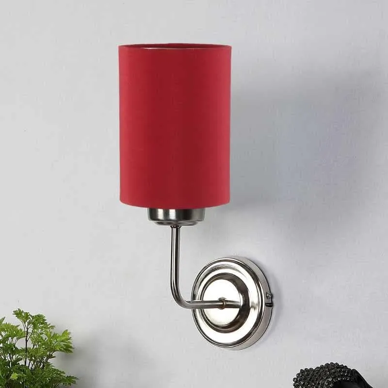 Biyox Cylindrical Fabric Wall Lamp - Red media 5