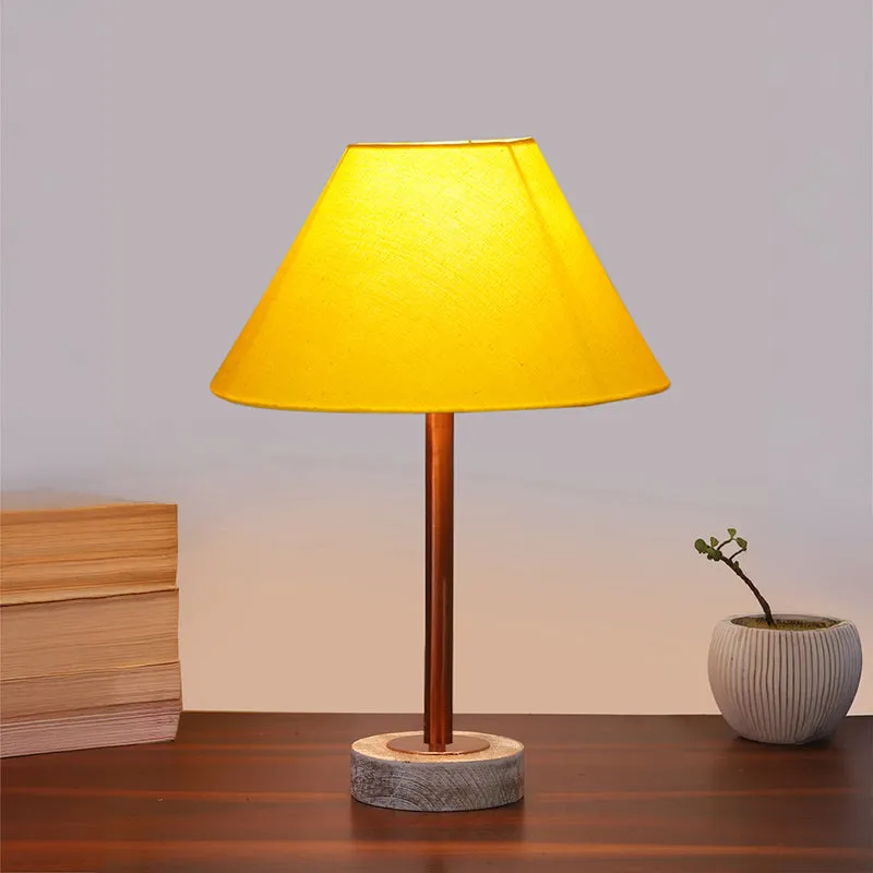 Cotin II Rodin Wooden Table Lamp - Yellow,Copper,White media 2