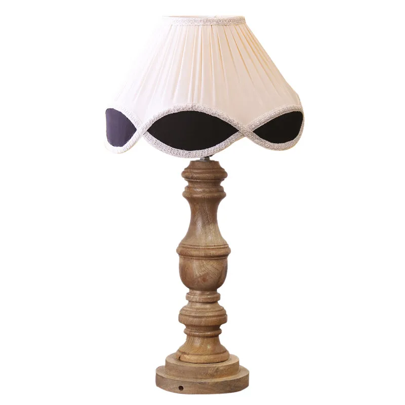 Valencia Carve Wooden Table Lamp - White,Brown media 6