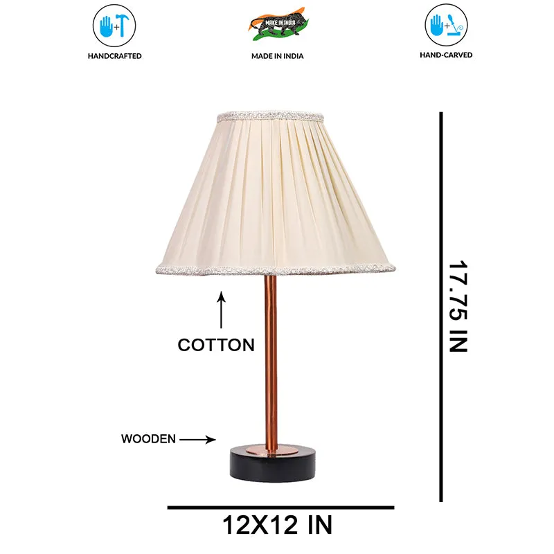 Pleatra Rodin Wooden Table Lamp - Ivory,Copper,Black media 7