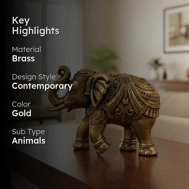 Divine Elephant Brass Showpiece media 2