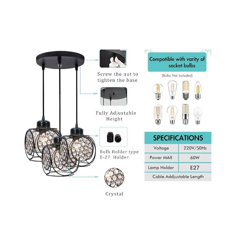 Capri Cluster Pendant Lamp - Black media 6
